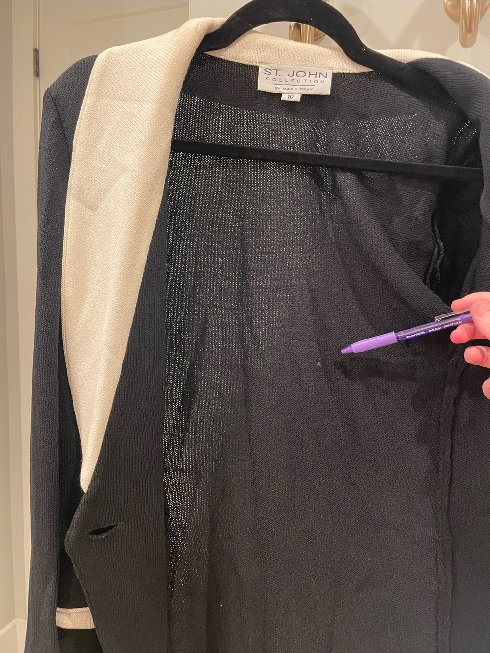 NWT 1990s St. John Collection by Marie Gray Wool Blend Blazer With Placket - Picture 10 of 12